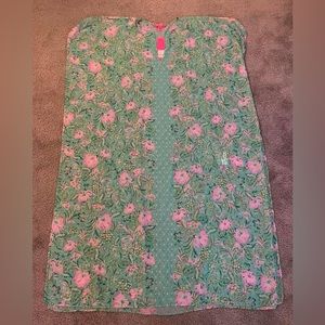 Lilly Pulitzer Pink Floral Green Swim Coverup